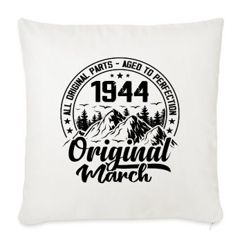 1944 März Original: Geschenk zum 80-jährigen Jubiläum - Sofakissenbezug 45 x 45 cm - Naturweiß  - Vorne