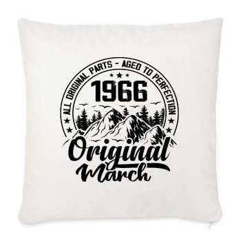 1966 March Original: 58 Years Anniversary Gift - Sofa pillowcase 17,3'' x 17,3'' (45 x 45 cm) - natural white - Front