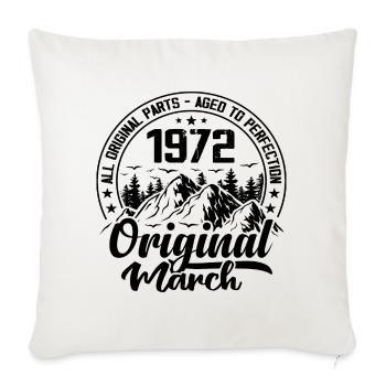 1972 March Original: 52 Years Anniversary Gift - Sofa pillowcase 17,3'' x 17,3'' (45 x 45 cm) - natural white - Front