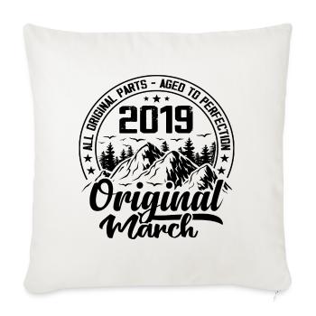 2019 March Original: 5 Year Anniversary Gift - Sofa pillowcase 17,3'' x 17,3'' (45 x 45 cm) - natural white - Front