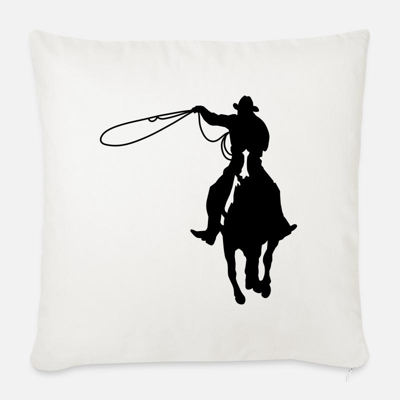 Cowboy - Sofakissenbezug 45 x 45 cm - Naturweiß 