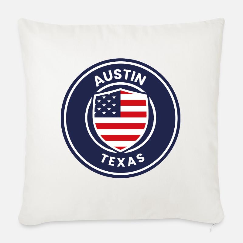 Austin Texas Shield - Sofakissenbezug 45 x 45 cm - Naturweiß 