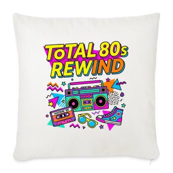 Total 80s Rewind - Sofakissenbezug 45 x 45 cm - Naturweiß  - Vorne