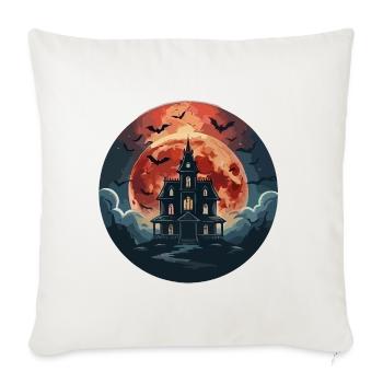 Der Nachthof und der Blutmond - Sofakissenbezug 45 x 45 cm - Naturweiß  - Vorne