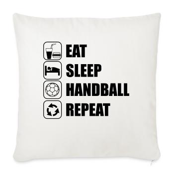 EAT SLEEP HANDBALL - Sofakissenbezug 45 x 45 cm - Naturweiß  - Vorne
