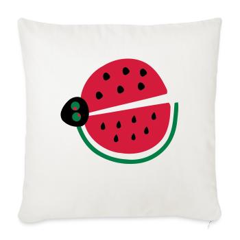pastèque coccinelle - Housse de coussin décorative 45 x 45 cm - blanc nature - Devant