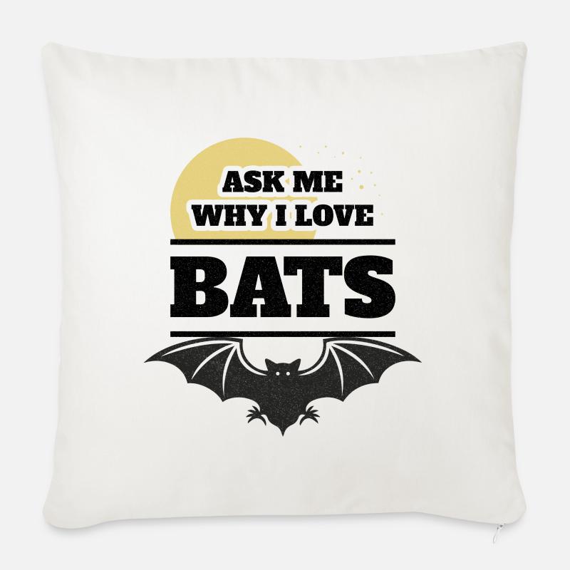 Chauve-souris - Housse de coussin décorative 45 x 45 cm - blanc nature