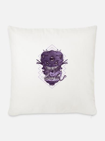 Alien Kopf Monster - Sofakissenbezug 45 x 45 cm - Naturweiß