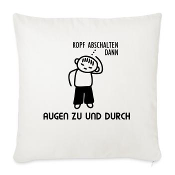 Kopf abschalten - Sofakissenbezug 45 x 45 cm - Naturweiß  - Vorne