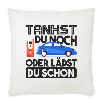 E-Auto Lustig - Sofakissenbezug 45 x 45 cm - Naturweiß  - Vorne