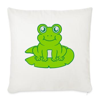 Grenouille assise nénuphar Seeblatt - Housse de coussin décorative 45 x 45 cm - blanc nature - Devant