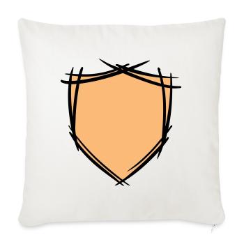 Shield / coat of arms symbol. Hand drawn. Template - Sofa pillowcase 17,3'' x 17,3'' (45 x 45 cm) - natural white - Front