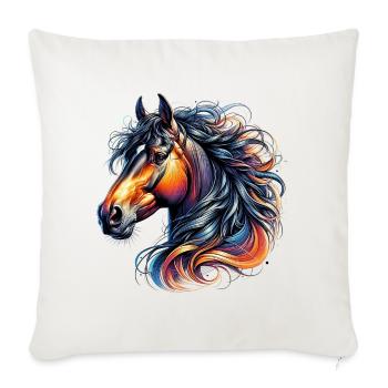 Cheval - Housse de coussin décorative 45 x 45 cm - blanc nature - Devant