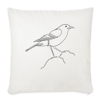 Tag des Vogels - Sofakissenbezug 45 x 45 cm - Naturweiß  - Vorne