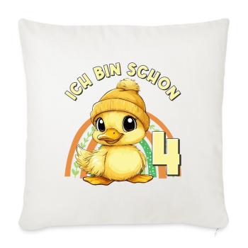 4th Birthday Duck Rainbow Cute Cute - Sofa pillowcase 17,3'' x 17,3'' (45 x 45 cm) - natural white - Front