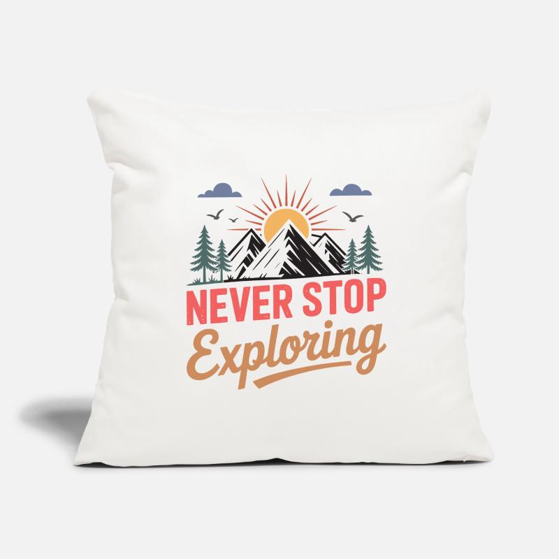 Mountains - Never Stop Exploring Sofa pillowcase 17,3'' x 17,3'' (45 x 45 cm)