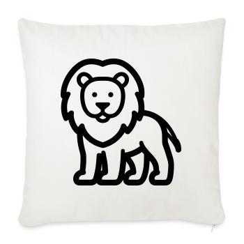lion - Housse de coussin décorative 45 x 45 cm - blanc nature - Devant