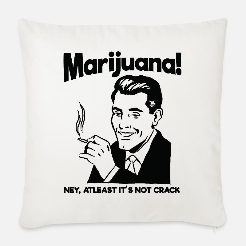 MARIJUANA - Sofa pillowcase 17,3'' x 17,3'' (45 x 45 cm) - natural white