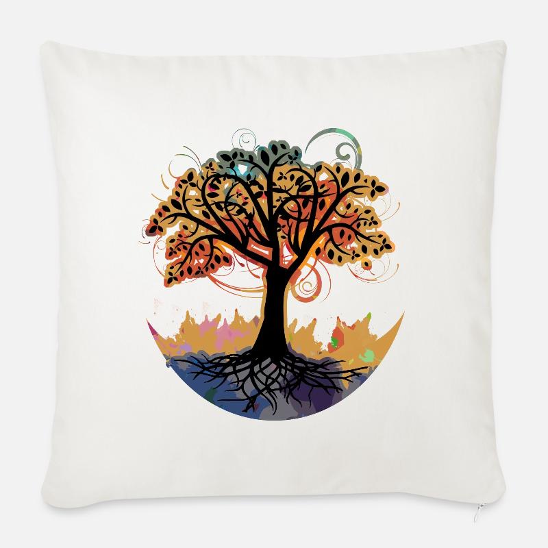 Magischer Baum - Sofakissenbezug 45 x 45 cm - Naturweiß 