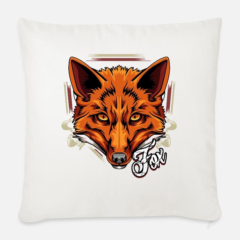 Fuchs - Sofakissenbezug 45 x 45 cm - Naturweiß 