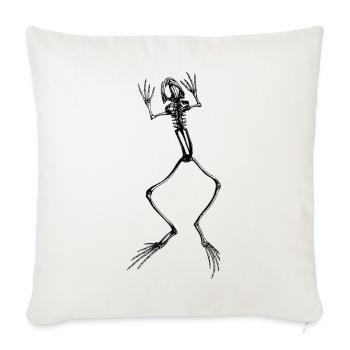 Frog skeleton in black - Sofa pillowcase 17,3'' x 17,3'' (45 x 45 cm) - natural white - Front
