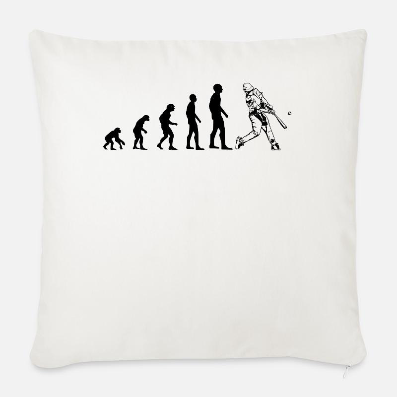 Baseball Player Evolution - Sofa pillowcase 17,3'' x 17,3'' (45 x 45 cm) - natural white