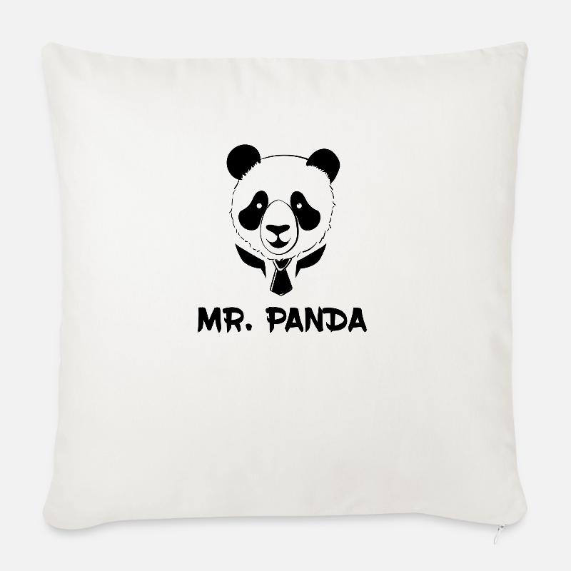 Panda - Mr. Panda - Sofakissenbezug 45 x 45 cm - Naturweiß 