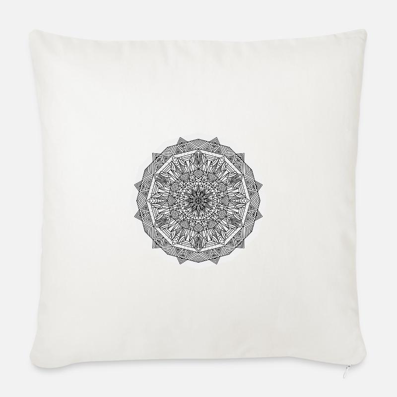 Mandala - Housse de coussin décorative 45 x 45 cm - blanc nature