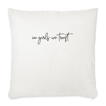 Chez les filles, nous faisons confiance à une typographie générale - Housse de coussin décorative 45 x 45 cm - blanc nature - Devant