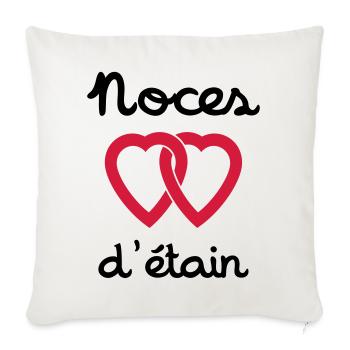 Noces d'étain - Housse de coussin décorative 45 x 45 cm - blanc nature - Devant