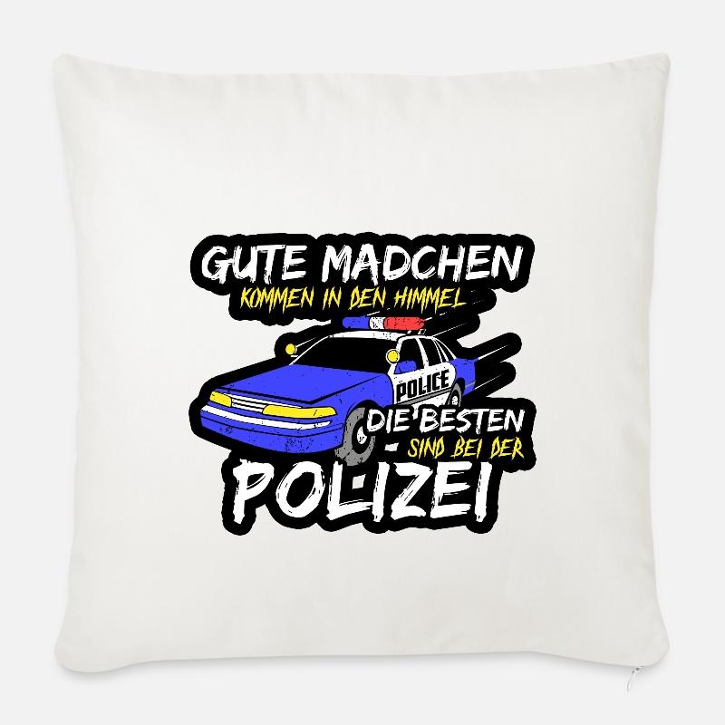 Polizistin - Sofakissenbezug 45 x 45 cm - Naturweiß