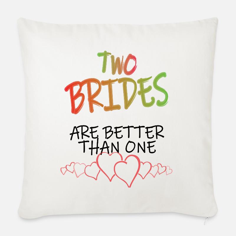 Mariage lesbien - Housse de coussin décorative 45 x 45 cm - blanc nature