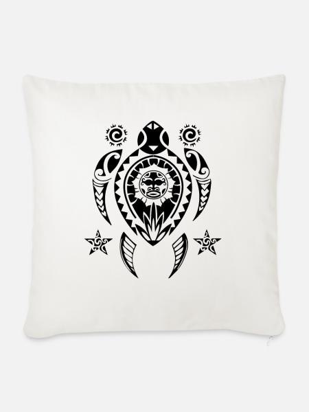 Meeresschildkröte Maori Tribal Tattoo - Sofakissenbezug 45 x 45 cm - Naturweiß