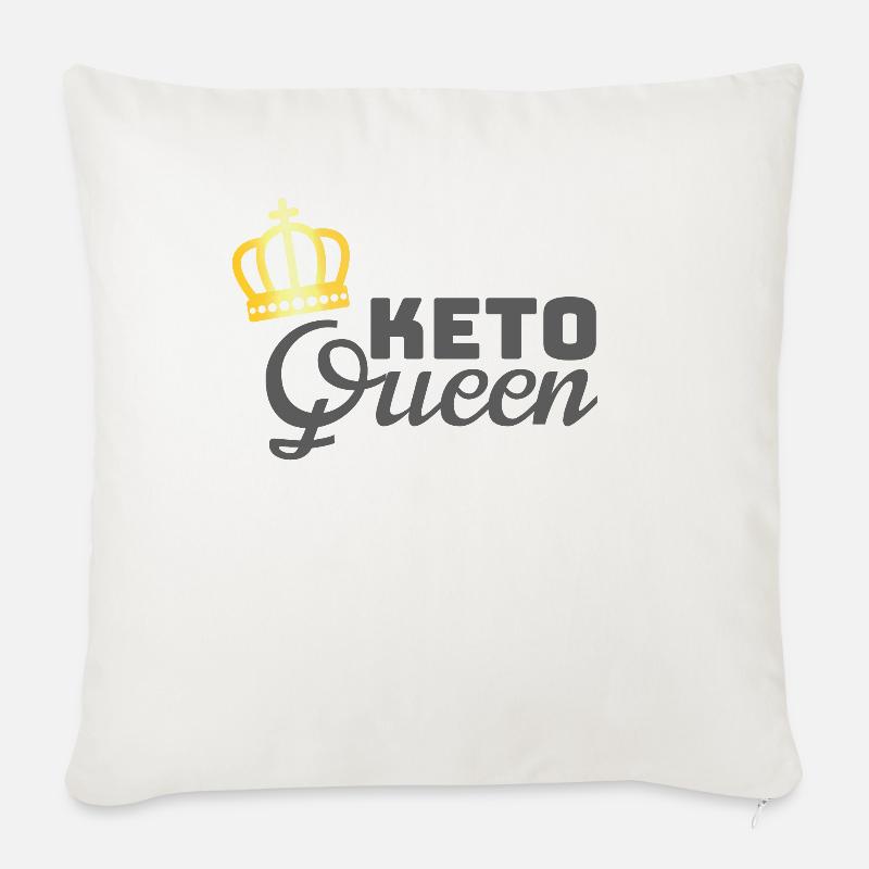 Low Carb Diät Geschenk Keto Queen Womens Keto Geschenk - Sofakissenbezug 45 x 45 cm - Naturweiß 