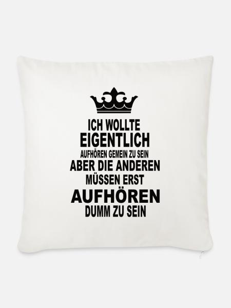 Lustige Sprüche - Sofakissenbezug 45 x 45 cm - Naturweiß 