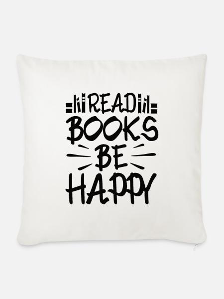 Bücher - Sofakissenbezug 45 x 45 cm - Naturweiß 