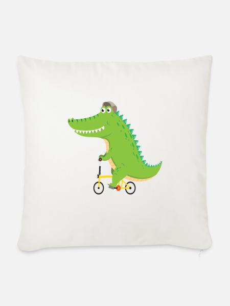 Krokodil - Sofakissenbezug 45 x 45 cm - Naturweiß