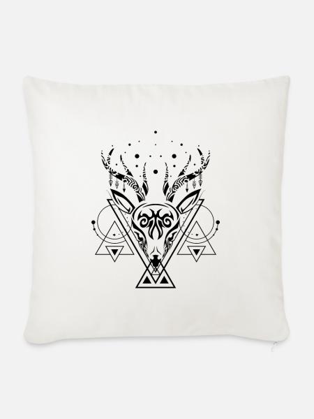 Krafttier Hirsch - Sofakissenbezug 45 x 45 cm - Naturweiß 