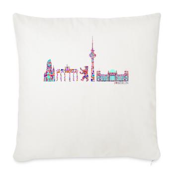 Berlin T-Shirt - Berlin Skyline Shirt - I Love - Housse de coussin décorative 45 x 45 cm - blanc nature - Devant