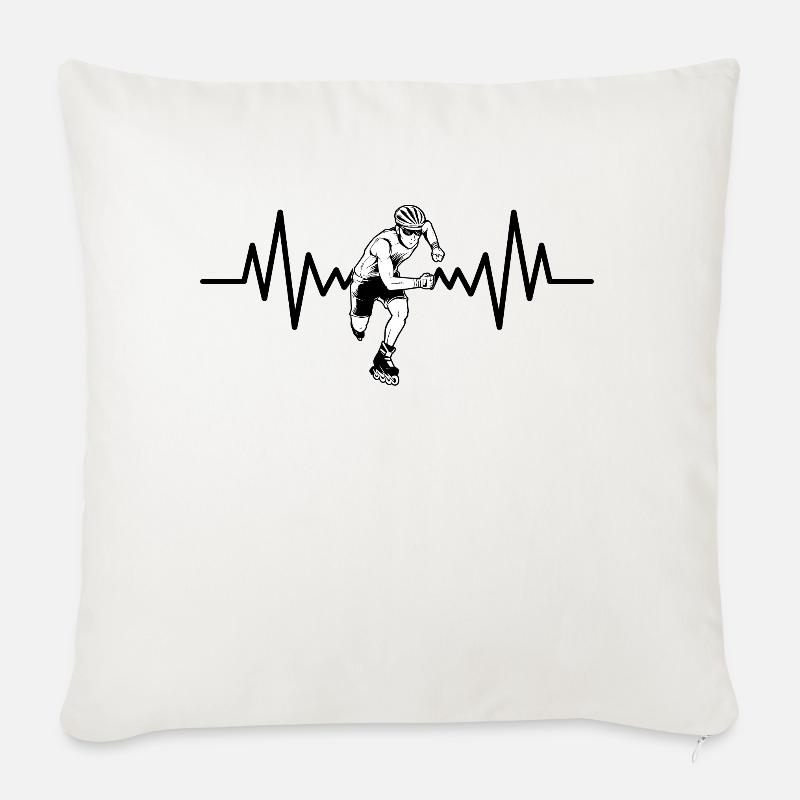 Roller skate roller roller rollers en ligne - Housse de coussin décorative 45 x 45 cm - blanc nature