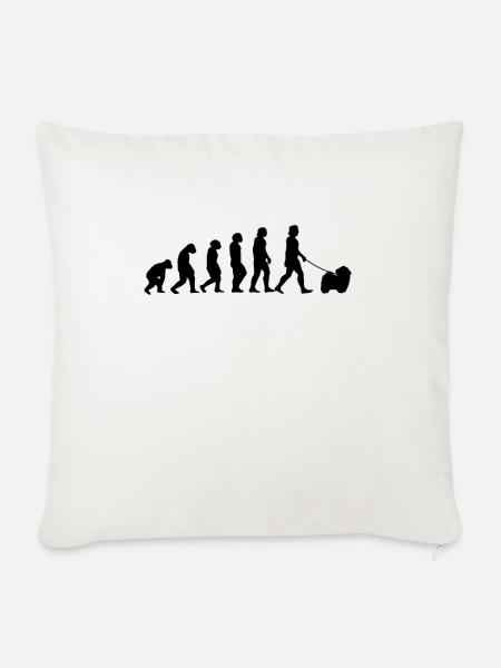 Havaneser Evolution Haushund Geschenk - Sofakissenbezug 45 x 45 cm - Naturweiß 