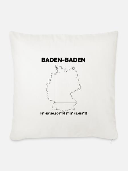 Baden-Baden Stadt - Sofakissenbezug 45 x 45 cm - Naturweiß 