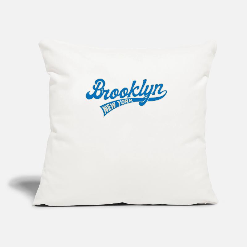 Hometown, Brooklyn, New York, Baseball Script, Sofa pillowcase 17,3'' x 17,3'' (45 x 45 cm)