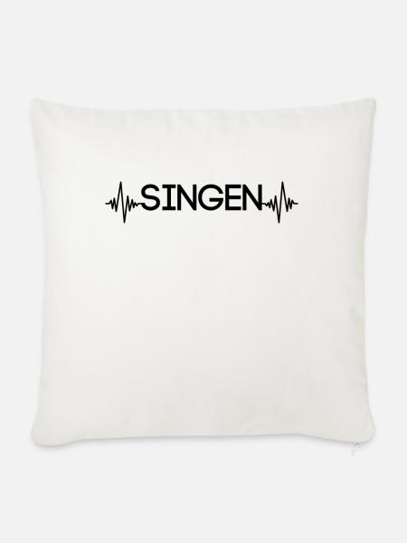 Singen Herzschlag - Sofakissenbezug 45 x 45 cm - Naturweiß 