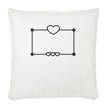 Heart Frame Love In Love Basic Text - Sofa pillowcase 17,3'' x 17,3'' (45 x 45 cm) - natural white - Front