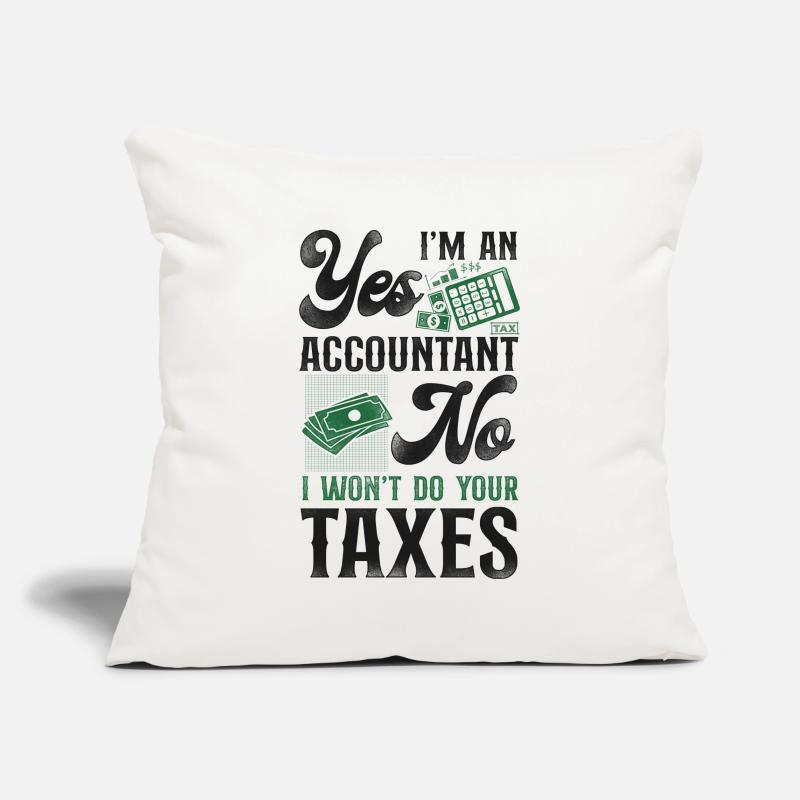 Comptable Comptable Comptable Comptabilité Housse de coussin décorative 45 x 45 cm