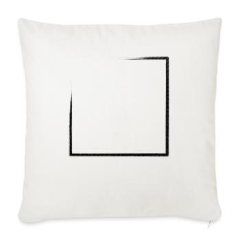 Cadre rectangulaire patiné - Housse de coussin décorative 45 x 45 cm - blanc nature - Devant