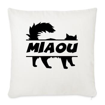 MIAOU - Housse de coussin décorative 45 x 45 cm - blanc nature - Devant