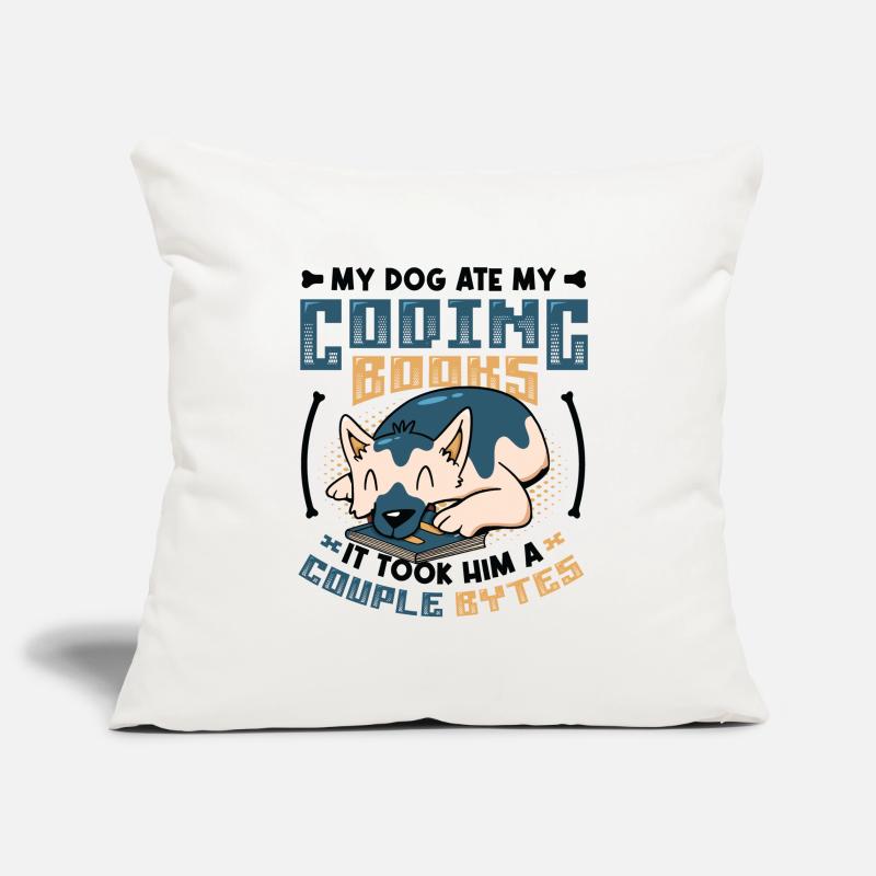 Dog Bytes Code Computer Joke Programming Sofa pillowcase 17,3'' x 17,3'' (45 x 45 cm)
