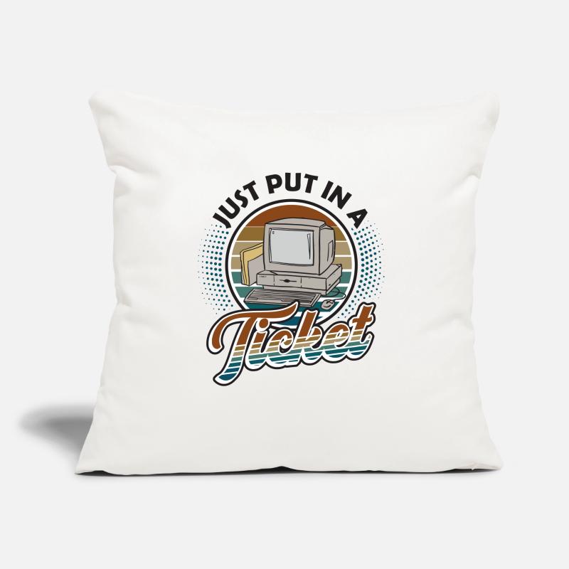 Ouvrez simplement un ticket Help Desk Tech Support Housse de coussin décorative 45 x 45 cm